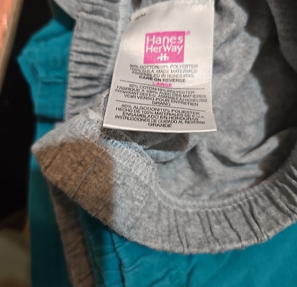 Hanes Bundle Of 2 Women's Athletic Shorts - 1 Teal and 1 Light Gray - Picture 6 of 6